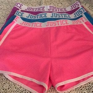 Shorts- girls set of three justice shorts